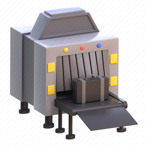 X, ray, airport, 3d, security, isometric, luggage 3D illustration - Download on Iconfinder