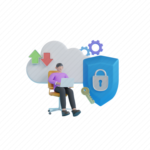 Storage, computer, technology, secure, system, protection, private 3D illustration - Download on Iconfinder