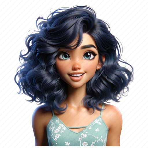 Girl, blue, black, hair, dark, skin, avatar icon - Download on Iconfinder