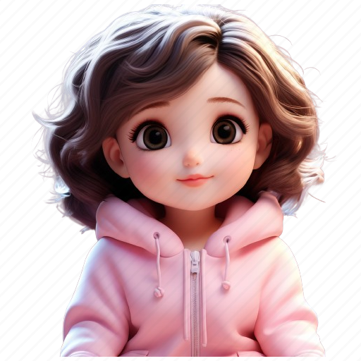 Girl, pink, hoody, big, eyes, avatar, woman icon - Download on Iconfinder