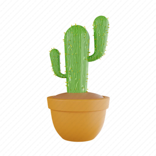 Plant, cactus plant, cactus, plant pot, nature, cactus-pot, pot 3D illustration - Download on Iconfinder