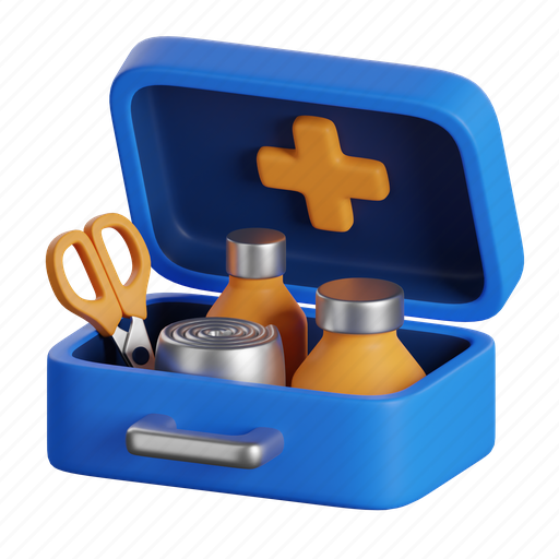 First, aid, kit, medical, medicine, healthcare, box 3D illustration - Download on Iconfinder
