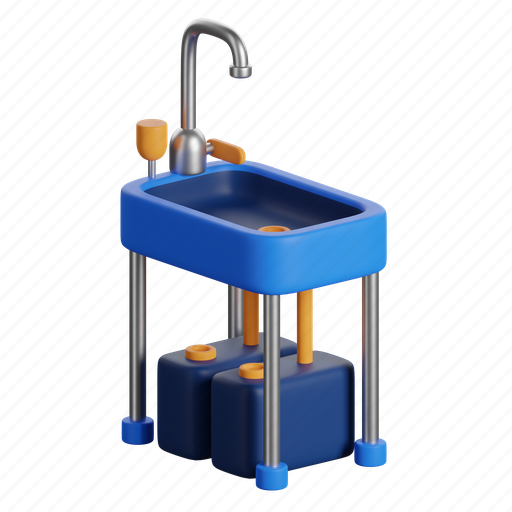 Camping, washbasin, basin, washstand, wash, washbowl 3D illustration - Download on Iconfinder