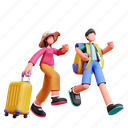 character, couple, holiday, illustration, camp, enjoy, trip, travellers, selfie