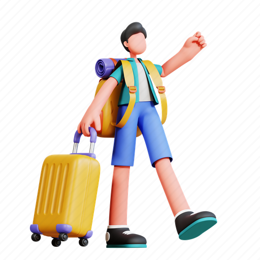 Character, male, holiday, illustration, boy, camp, enjoy 3D illustration - Download on Iconfinder