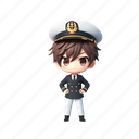 captain, male, ship, travel, cruise, boat, avatar, person, man