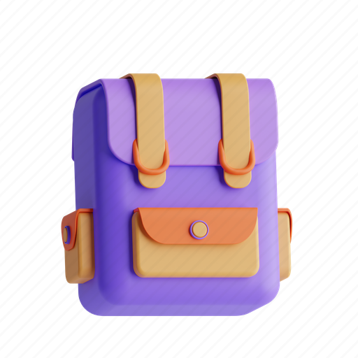 School bag, backpack, travel, bag 3D illustration - Download on Iconfinder