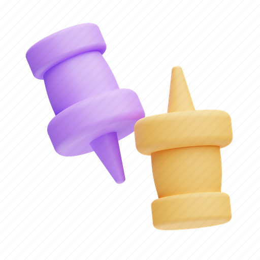 Push pin, attachment, pin, thumbstack 3D illustration - Download on Iconfinder