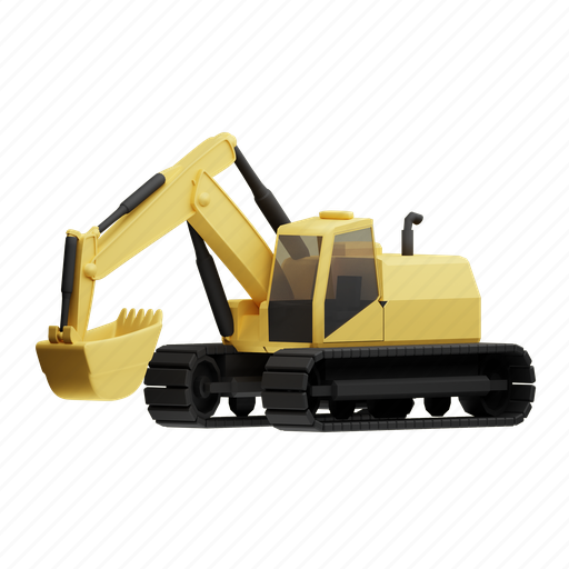 Excavator, truck, construction, transport 3D illustration - Download on Iconfinder