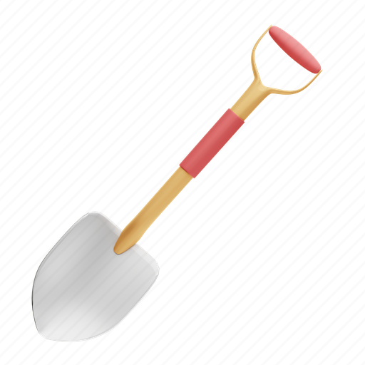 Shovel, work, garden, tool 3D illustration - Download on Iconfinder