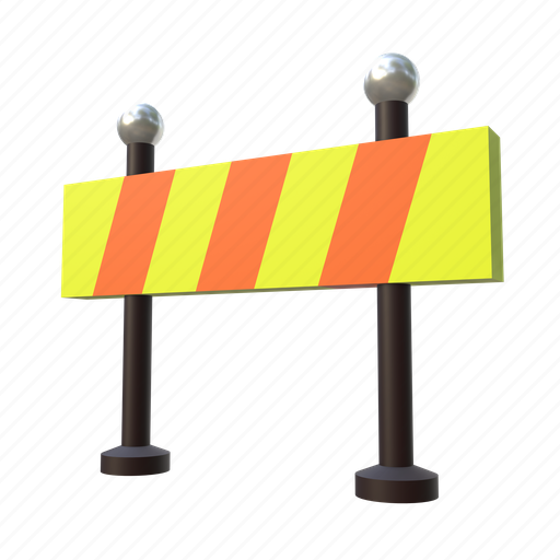 Construction warning, blockade, construction barrier, barricade, border, construction site, labor 3D illustration - Download on Iconfinder