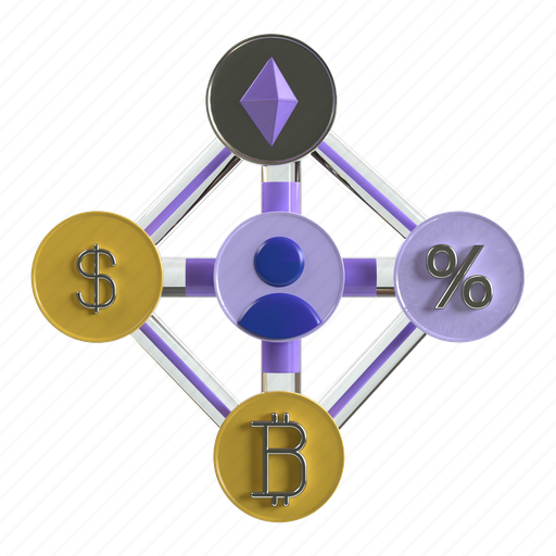 Defi, decentralized, finance, currency, dollar, marketing, bank 3D illustration - Download on Iconfinder