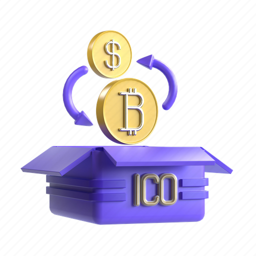 Initial, coin, offering, ico, cryptocurrency, currency, bitcoin 3D illustration - Download on Iconfinder