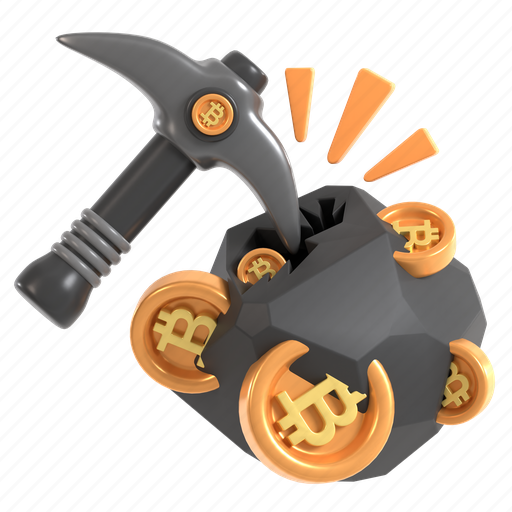 Bitcoin, mining 3D illustration - Download on Iconfinder