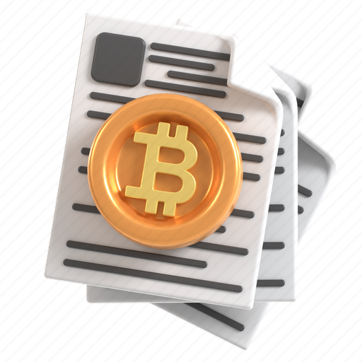 Bitcoin, white, paper 3D illustration - Download on Iconfinder