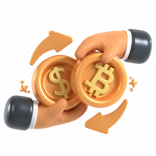 Crypto, exchange, cryptocurrency, currency, coin, money, digital 3D illustration - Download on Iconfinder