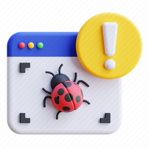 Bug, malware, virus, computing, browser, security, insect 3D illustration - Download on Iconfinder