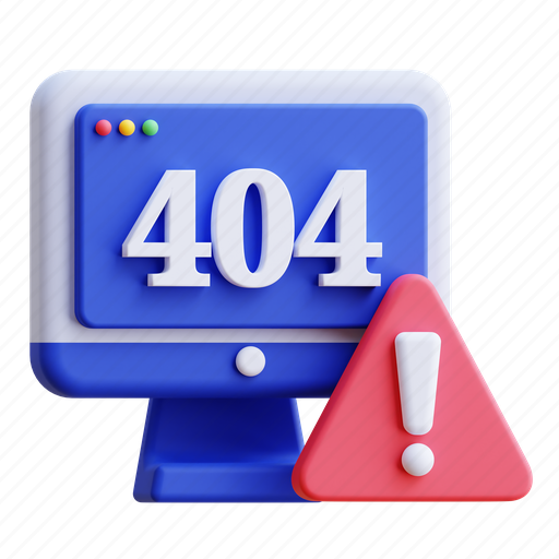Error, error 404, 404 error, web page, page not found 3D illustration - Download on Iconfinder