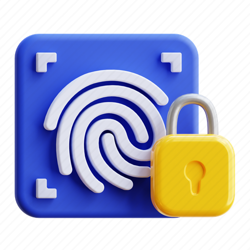 Fingerprint, fingerprint security, biometric, recognition, identification, protection, lock 3D illustration - Download on Iconfinder
