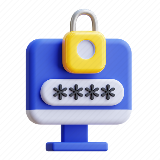 Password, computer, lock, secure, safety 3D illustration - Download on Iconfinder