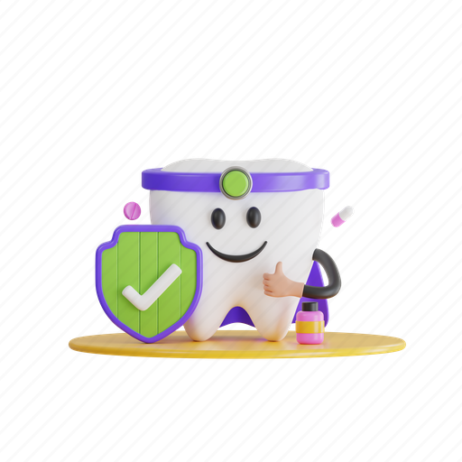 Tooth, healthy, dentist, protection, dental, dentistry, clean 3D illustration - Download on Iconfinder