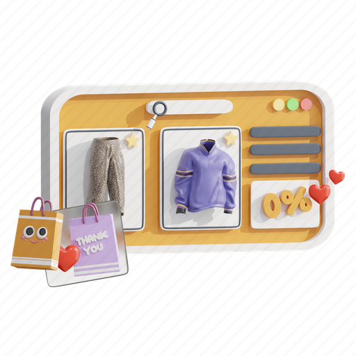 Ilustration, ecommerce, buy, shopping, store 3D illustration - Download on Iconfinder