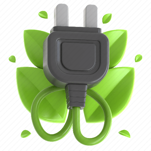 Eco, plug, min, ecology, socket, nature, environment 3D illustration - Download on Iconfinder