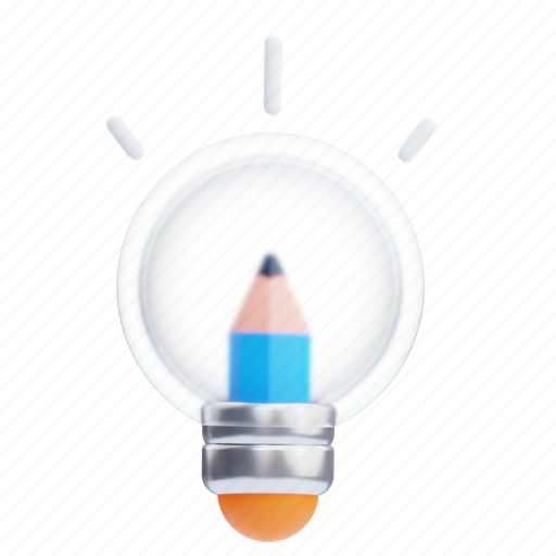 Creative, idea, innovation, thinking, creativity, brainstorming, pencil 3D illustration - Download on Iconfinder