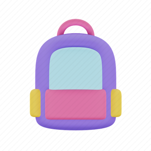 Backpack, bag, education, study, school, student 3D illustration - Download on Iconfinder