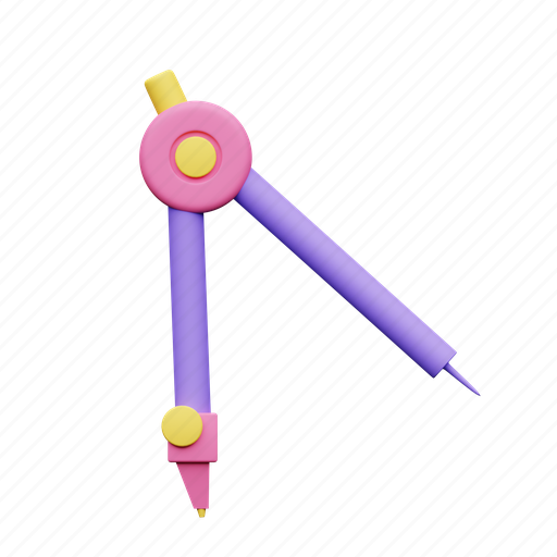 Drawing, compass, paint, pencil, tool 3D illustration - Download on Iconfinder
