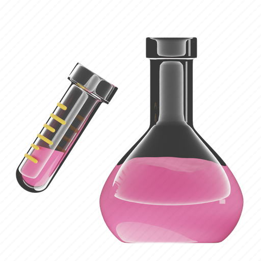 Flask, chemistry, chemical, experiment, research, laboratory, science 3D illustration - Download on Iconfinder