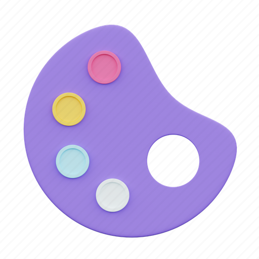 Palette, drawing, colors, painting, paint, tool, brush 3D illustration - Download on Iconfinder