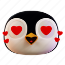 cute, penguin, love, emoji, like, animal, valentine, face, cartoon, wedding, pet, heart