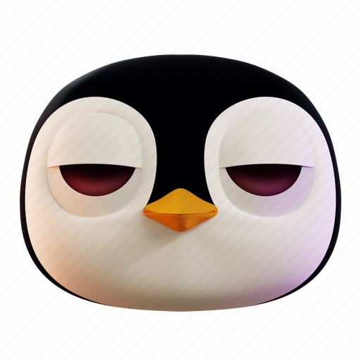 Emoji, cute, penguin, feeling, bored, emoticon, animal icon - Download on Iconfinder