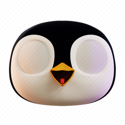 Cute, penguin, scared, emoji, animal, face, cartoon icon - Download on Iconfinder