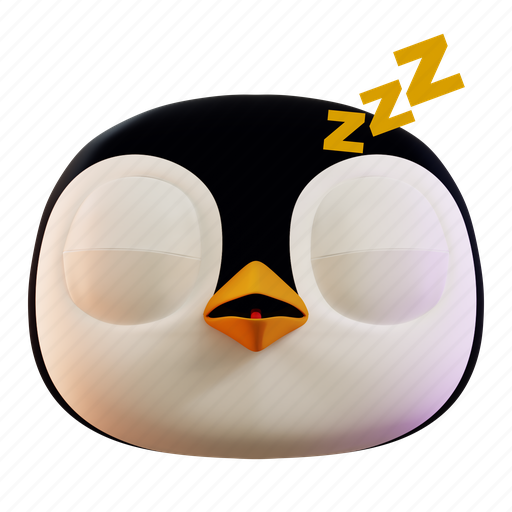 Cute, penguin, sleeping, emoji, emoticon, baby, face icon - Download on Iconfinder