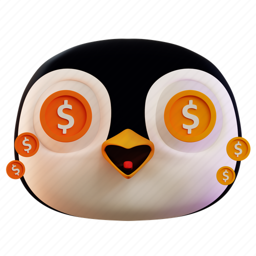 Dollar, in, penguin, eyes, emoji, cash, currency icon - Download on Iconfinder