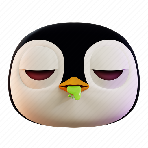 Penguin, vomiting, emoji, emoticon, emotion, face, expression icon - Download on Iconfinder