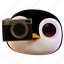 emoji, penguin, taking, photo, digital, gallery, camera, photography 