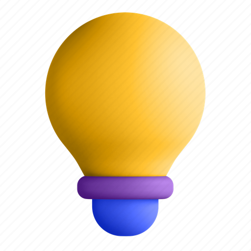 Bulb, idea, light 3D illustration - Download on Iconfinder