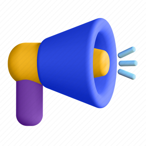 Megaphone, speaker, announcement, marketing 3D illustration - Download on Iconfinder