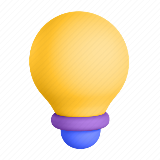 Bulb, idea, light 3D illustration - Download on Iconfinder