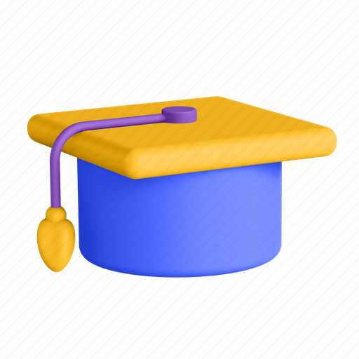 Graduation, cap, education, university 3D illustration - Download on Iconfinder