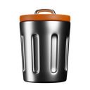 trash, can, front, color 