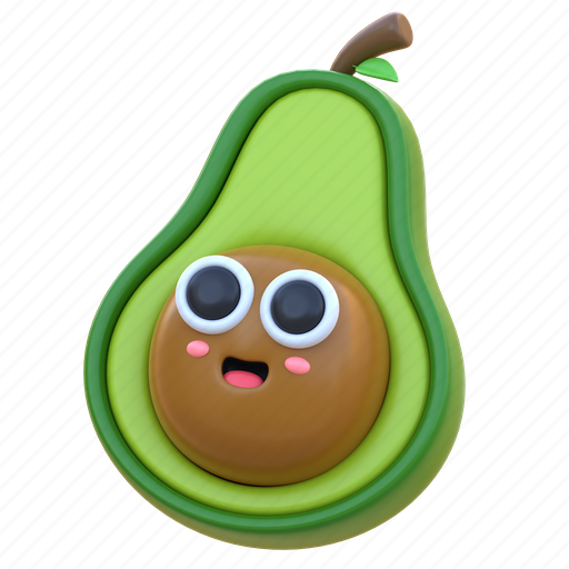 Avocado, fruit, vegetable, sweet, healthy, fresh, apple 3D illustration - Download on Iconfinder