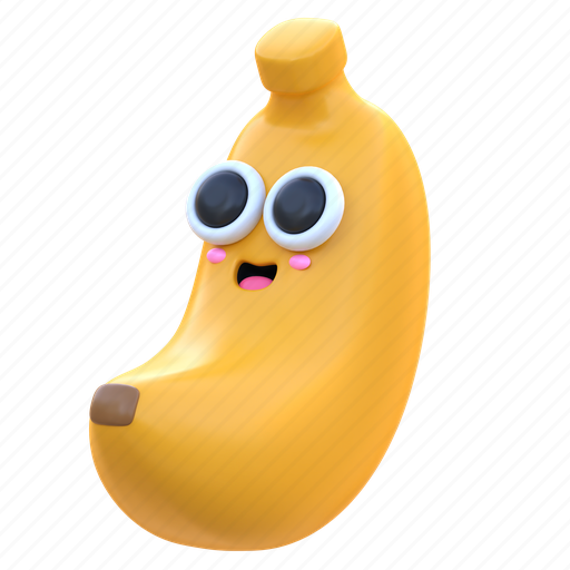 Banana, fruit, fruits, vegetable, sweet, healthy, fresh 3D illustration - Download on Iconfinder