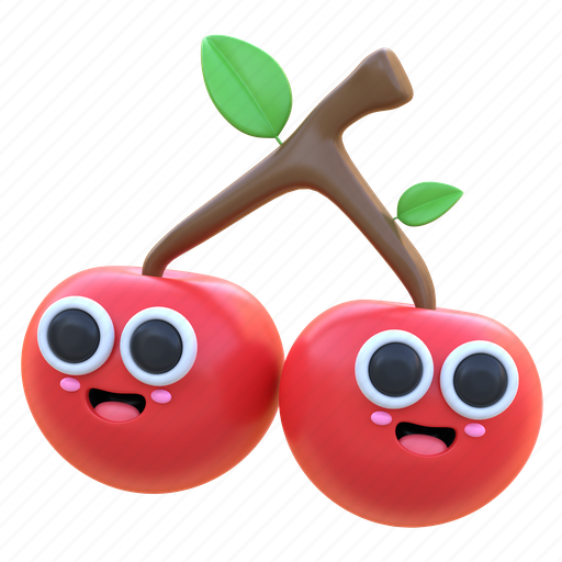 Cherry, dessert, fruits, sweet, healthy, fruit, cake 3D illustration - Download on Iconfinder