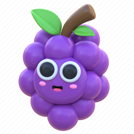 Grape, fruit, vegetable, sweet, grapes, fruits, healthy 3D illustration - Download on Iconfinder