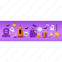 halloween, banner, ghost, scary, spooky