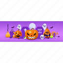 halloween, banner, ghost, spooky, horror
